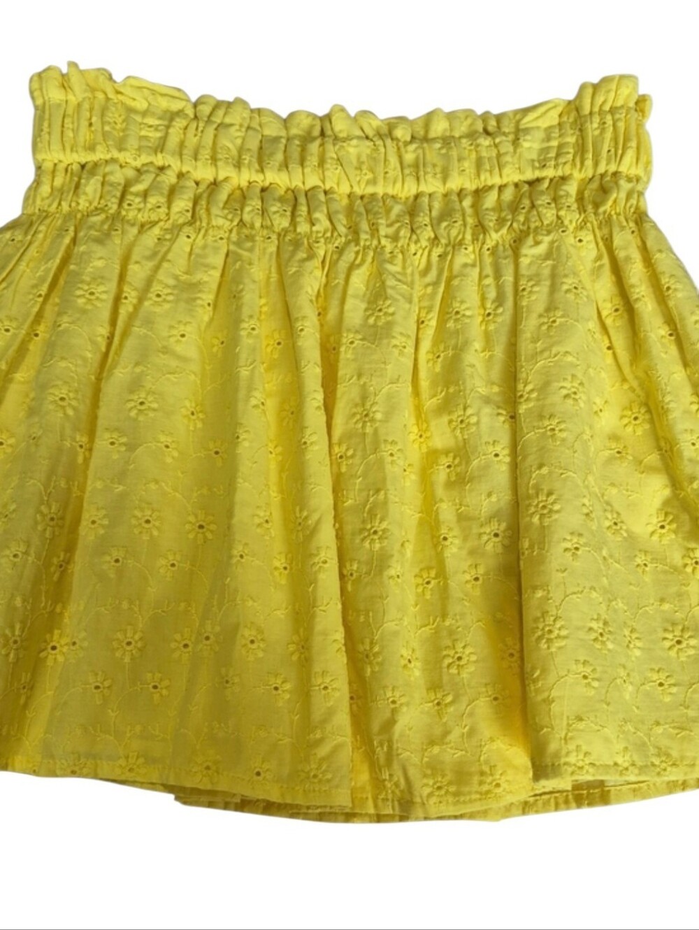 Copper Key Girls L 12/14 Yellow Eyelet Smocked Skirt New With Tags